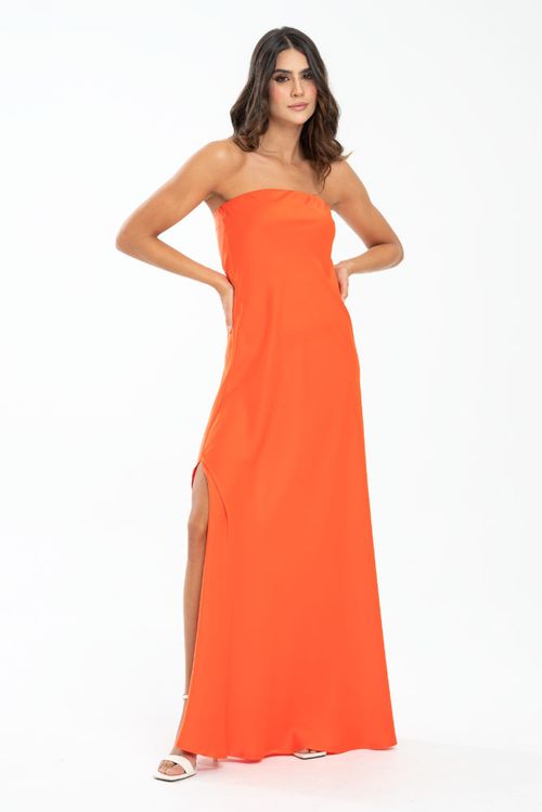 VESTIDO STRAPLE SATIN