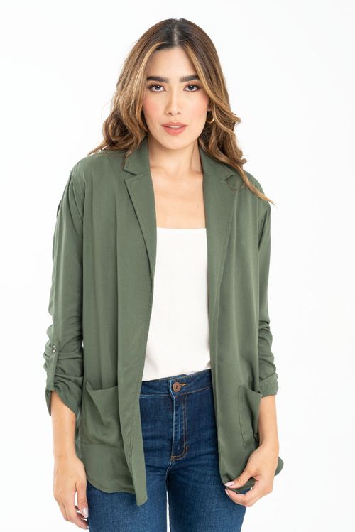 CHAQUETA ABIERTA CON SOLAPA