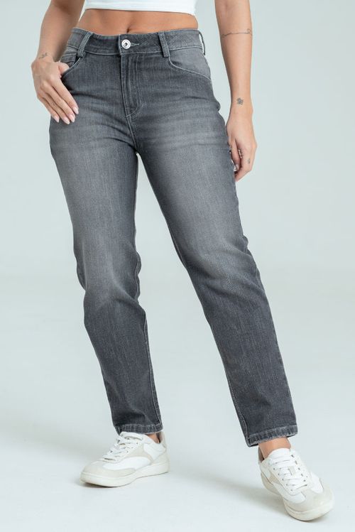 JEANS MOM FIT GREY