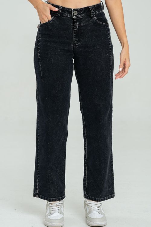 JEANS MOM VELVET BLACK