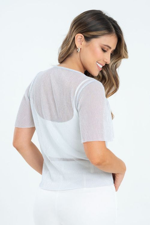 BLUSA PLISADA BRILLO