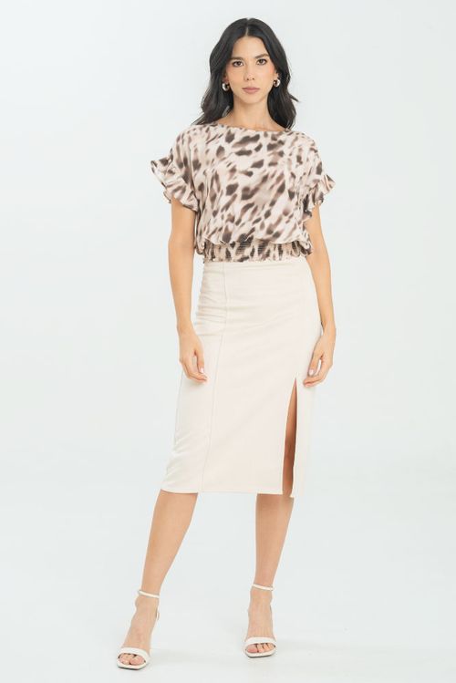 FALDA MIDI PEACH