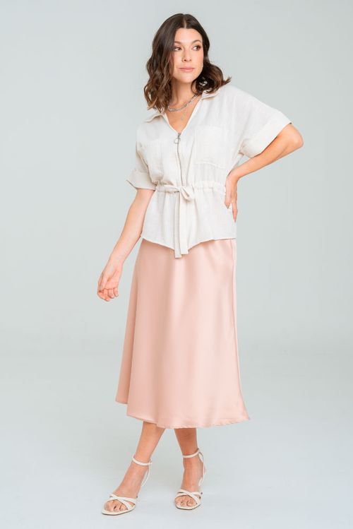 FALDA MIDI SATIN