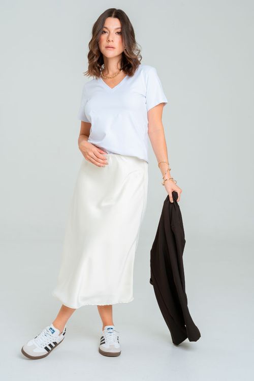 FALDA MIDI SATIN