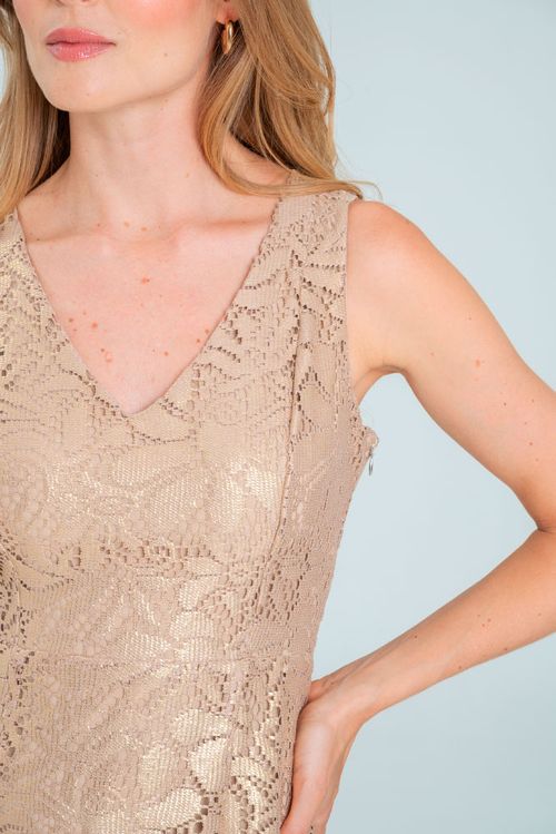 VESTIDO GOLD ENCAJE