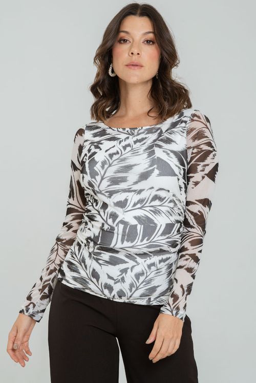 TOP MESH MANGA LARGA