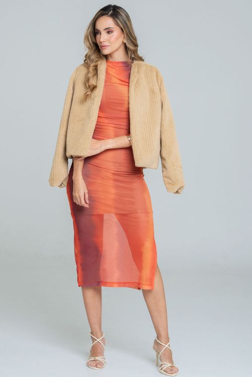 VESTIDO MESH DRAPEADO