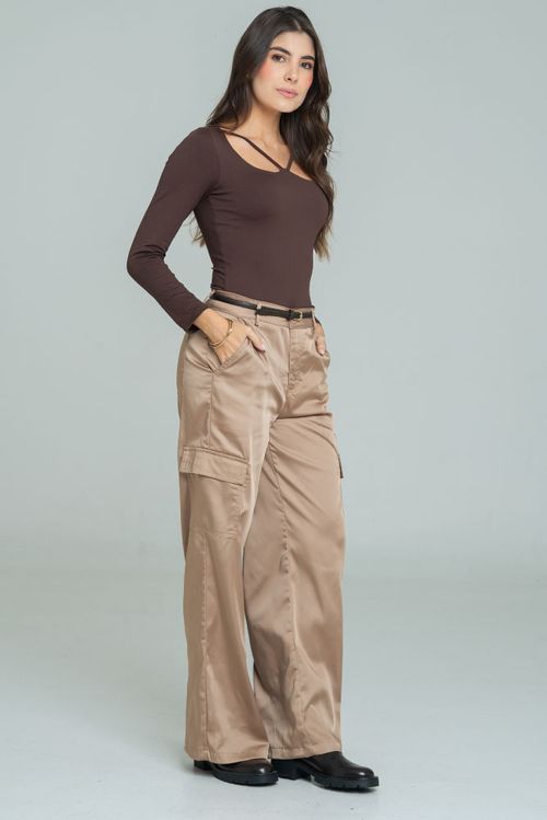 PANTALON CARGO SATIN
