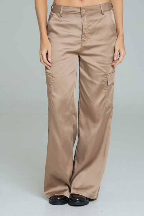 PANTALON CARGO SATIN