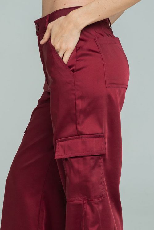 PANTALON CARGO SATIN