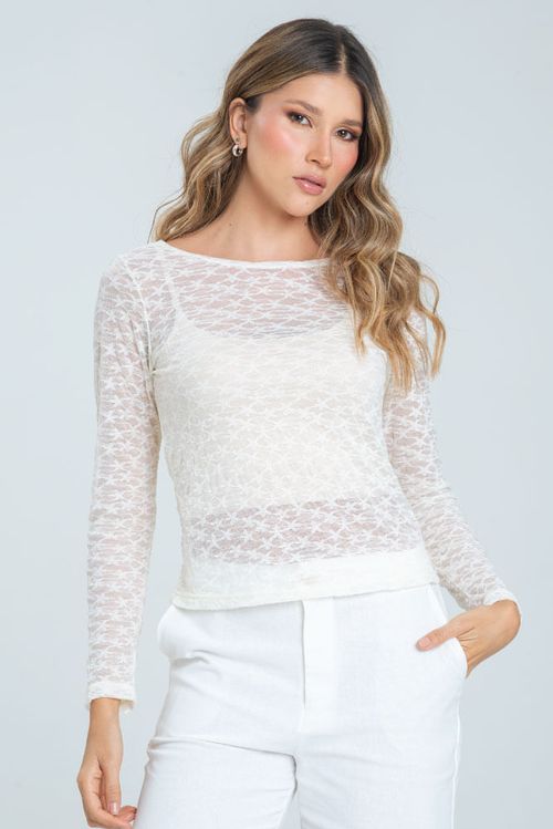 BLUSA BLONDA MANGA LARGA