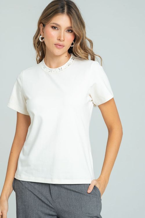 CAMISETA CUELLO BRILLO