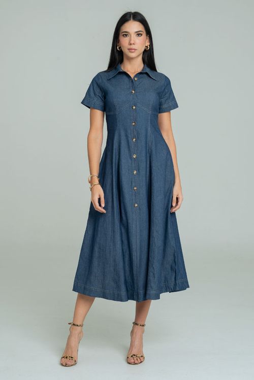 VESTIDO BURDEOS PESPUNTES