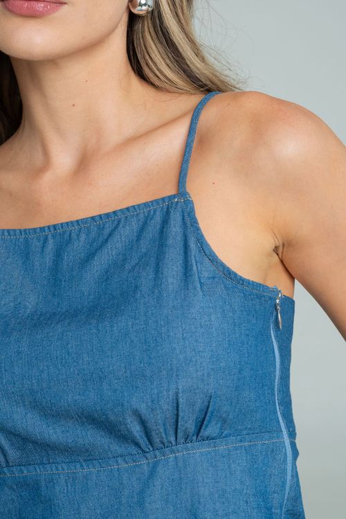 TOP CHAMBRAY BURDEOS