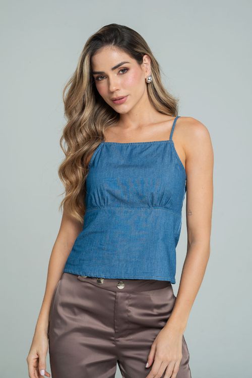 TOP CHAMBRAY BURDEOS