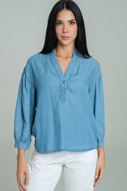 BLUSA VELINO MANGA RECOGIDA