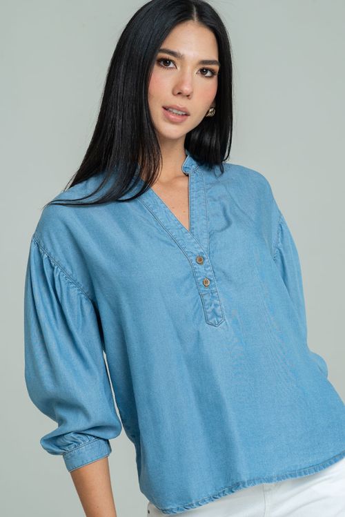 BLUSA VELINO MANGA RECOGIDA