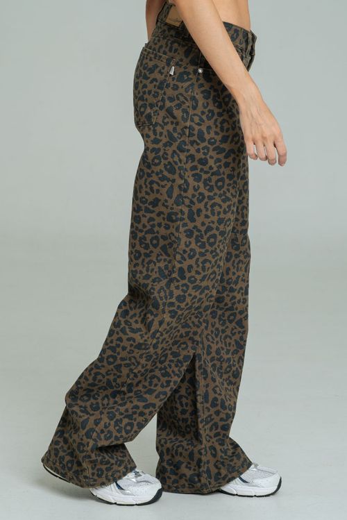 JEAN WIDE LEG ANIMAL PRINT