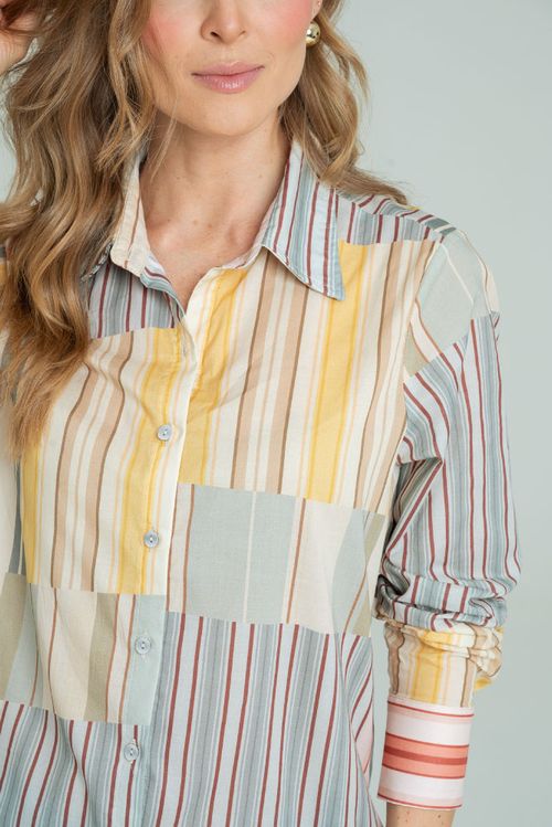 CAMISA RAYAS PATCHWORK