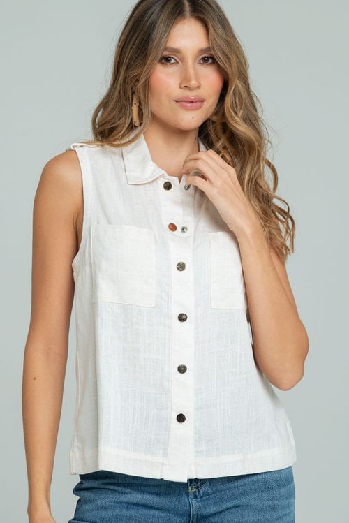 CAMISA LINO BROCHES